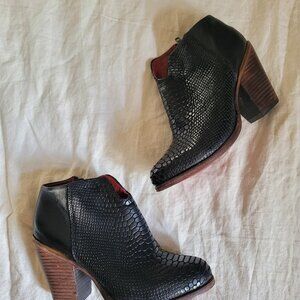 FREEBIRD Detroit Two Toned Snake Ankle Booties